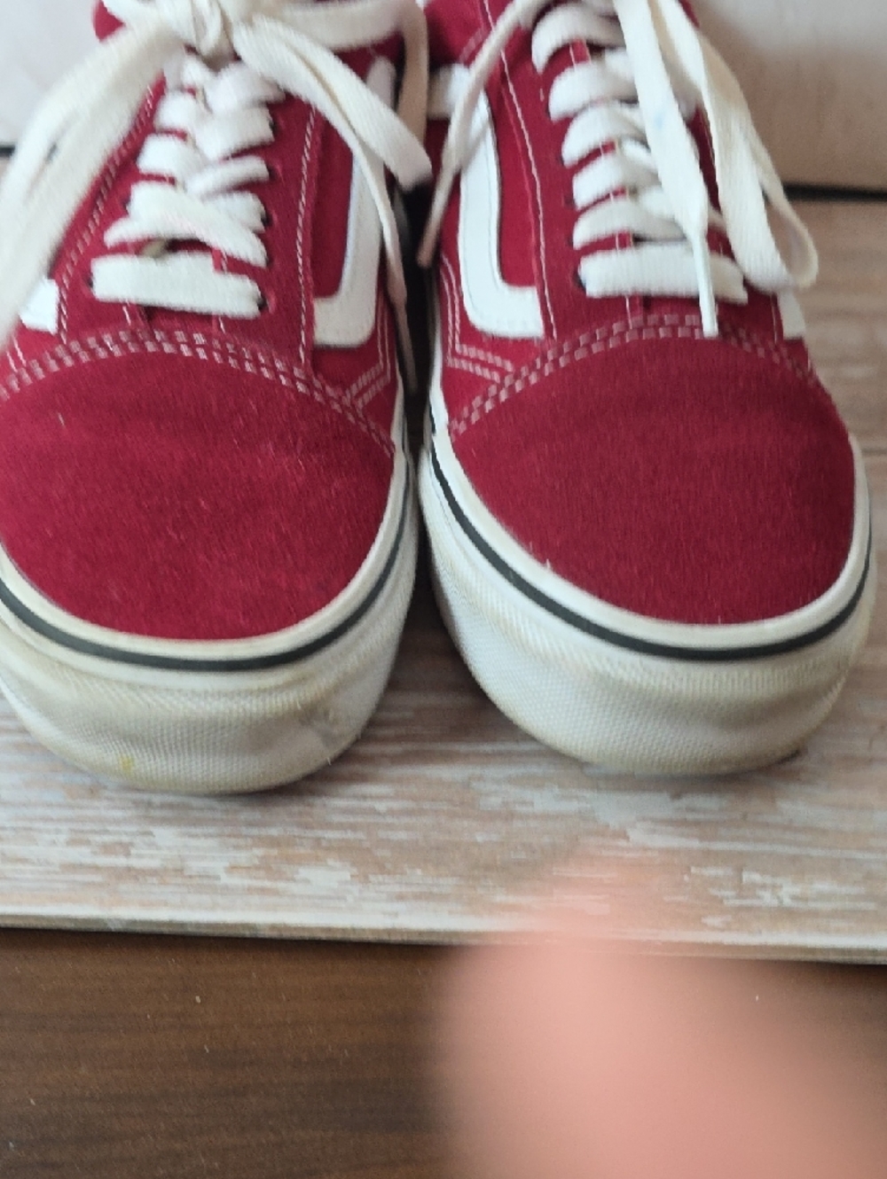 Vans Burgandy and White Old Skool Sneakers Mens 6.5 - Picture 5 of 6